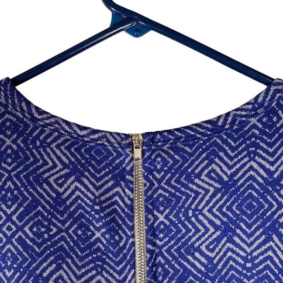 LuLaRoe Women's Dress Size Large Aamelia Floral Multicolor Blue And Grey Flare - Picture 7 of 10